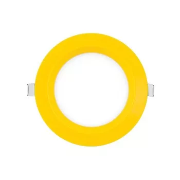   Ultralux LED panel beépítésre, kerek, sárga keret, 6W, 4200K, 220V-240V AC