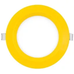 Ultralux LED panel beépítésre, kerek, sárga keret, 6W, 4200K, 220V-240V AC