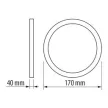 Ultralux LED panel felszíni szereléshez, kerek, 12W, 2700K, 220V-240V AC