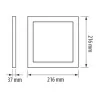   Ultralux LED panel felületre szerelhető, négyzet alakú, 18W, 2700K, 220V-240V AC