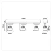 Ultralux LED spot világítótest 3x5W, 2700K, grafit, 2700K