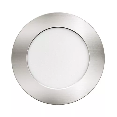 Ultralux LED beépíthető spotlámpa, 4W, 3000K/4000K/6500K, 380lm, 12V DC, IP44, 70X18mm, Kivágási méret: 55-58mm, kerek, szatén nikkel
