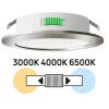   Ultralux LED beépíthető spotlámpa, 4W, 3000K/4000K/6500K, 380lm, 12V DC, IP44, 70X18mm, Kivágási méret: 55-58mm, kerek, szatén nikkel