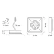 Ultralux LED lámpa, beépíthető, 1,5W, 4000K, 100lm, IP20, 12V DC, króm