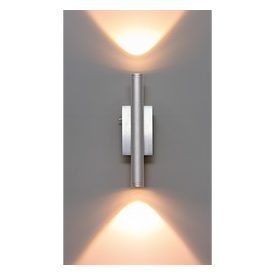 Ultralux LED fali lámpatest,2x3W,IP65,szatén nikkel