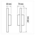 Ultralux LED fali lámpatest,2x3W,IP65,szatén nikkel