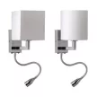 Ultralux Fali lámpatest hajlékony LED lámpával, 40W, E27, szatén nikkel, szatén nikkel