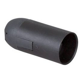 Ultralux Műanyag lámpafoglalat E14, sima, fekete