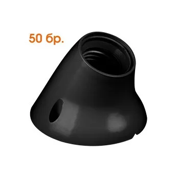   Ultralux Műanyag lámpatartó E27, falra szerelhető, ferde talp, fekete, 10 db.