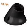   Ultralux Műanyag lámpatartó E27, falra szerelhető, ferde talp, fekete, 10 db.