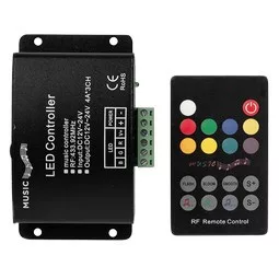 Ultralux RF Audio vezérlő RGB LED világításhoz 12A 12-24V DC 144W(12V) 288W(24V)
