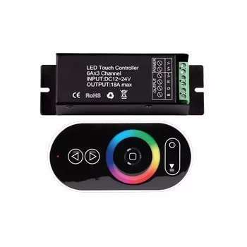 Ultralux RGB vezérlő, 12V DC, 216W, RF, szett
