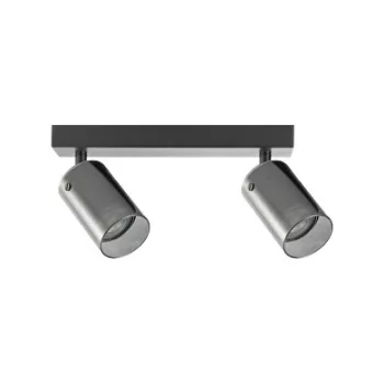   Ultralux Mennyezeti lámpa, GU10, max. 2X10W, 220-240V, IP20, ø60/100/260mm, Fekete üveg