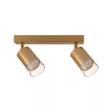 Ultralux Mennyezeti lámpa, GU10, max. 2X10W, 220-240V, IP20, ø60/100/260mm, Arany üveg