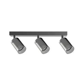   Ultralux Mennyezeti lámpa, GU10, max. 3X10W, 220-240V, IP20, ø60/100/380mm, Fekete üveg