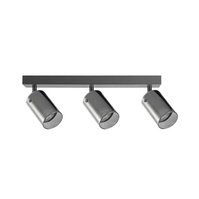 Ultralux Mennyezeti lámpa, GU10, max. 3X10W, 220-240V, IP20, ø60/100/380mm, Fekete üveg
