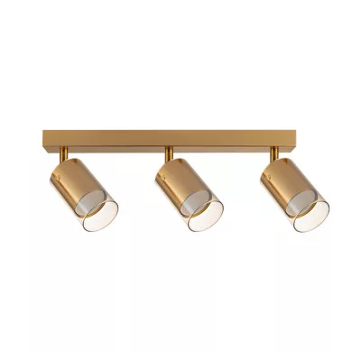 Ultralux Mennyezeti lámpa, GU10, max. 3X10W, 220-240V, IP20, ø60/100/380mm, Arany üveg