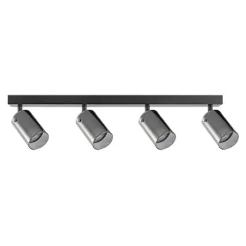   Ultralux Mennyezeti lámpa, GU10, max. 4X10W, 220-240V, IP20, ø60/100/590mm, Fekete üveg