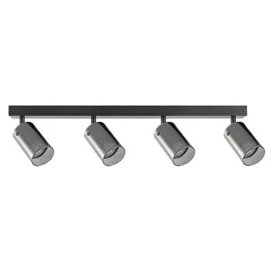 Ultralux Mennyezeti lámpa, GU10, max. 4X10W, 220-240V, IP20, ø60/100/590mm, Fekete üveg