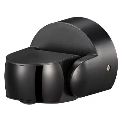 Ultralux  Mozgásérzékelő fekete lencsével, 2XPIR, 180°/360°, 9m, IP65, Fekete