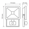Ultralux LED SLIM PIR reflektor 4200K IP44 220V 220V 10W