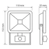 Ultralux LED SLIM PIR reflektor 4200K IP44 220V 220W 20W
