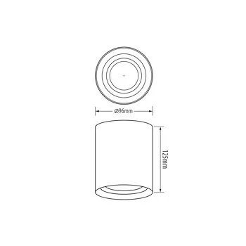 Ultralux Mennyezeti lámpa, fekete, GU10, IP20, MAX 35W