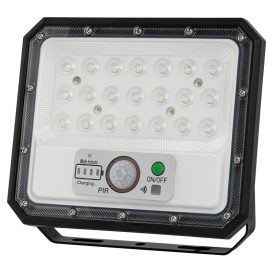   Ultralux LED napelemes, mozgásérzékelős reflektor, 5W, IP65, 5500K, 800lm, 90°, SMD3030