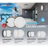   Ultralux LED mennyezeti lámpa, 12W, 4000K, 800lm, IP65, kerek, szürke